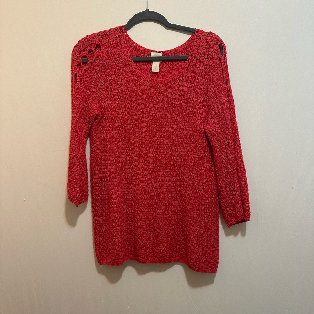 Chico's Vibrant Red Knit Sweater